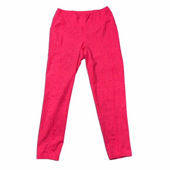 oiselle Pants - OISELLE Hot Pink Splatter Leggings Running Yoga 8